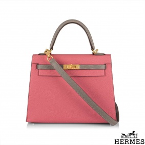 Herms Horseshoe Stamp HSS Rose Azalea Gris Asphalt Sellier Kelly 25 BGHW